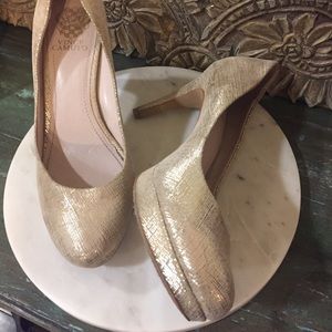Vince Camuto Champagne-Gold Platform Heels